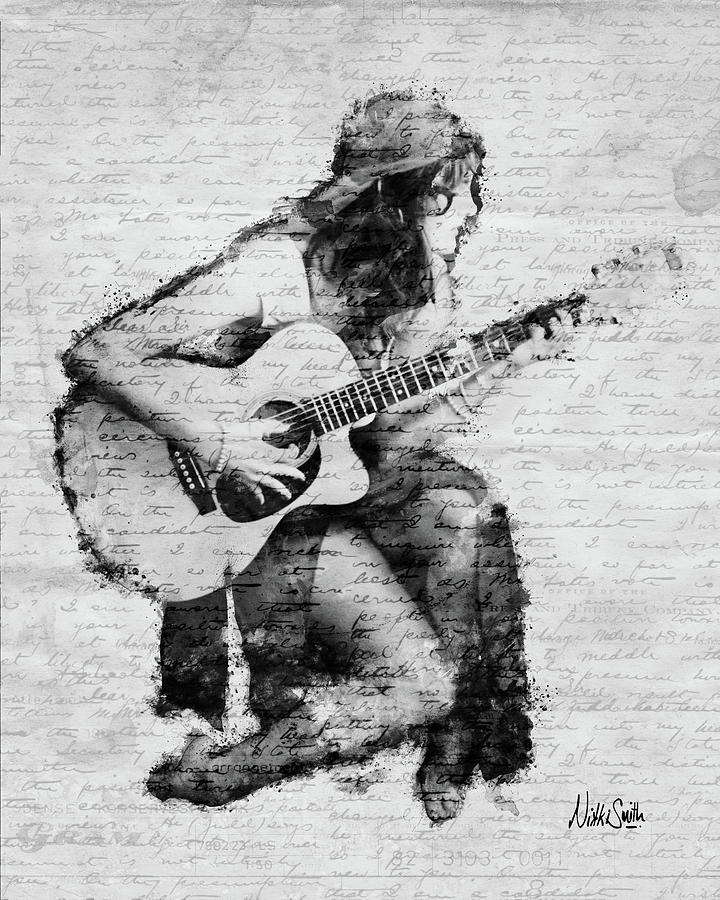 Gypsy Serenade in Black and White Digital Art by Nikki Marie Smith