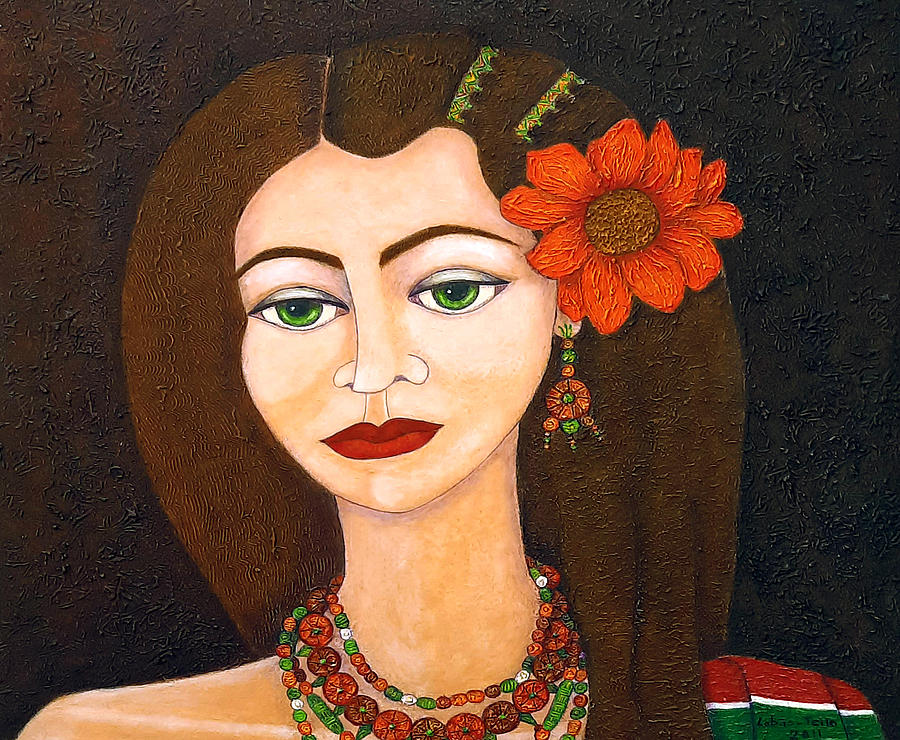 Gypsy With Green Eyes Painting