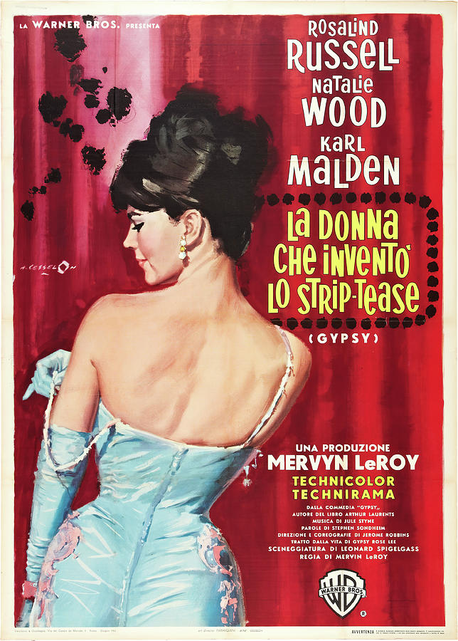 Natalie Wood Mixed Media - Gypsy, 1962 - art by Angelo Cesselon by Movie World Posters