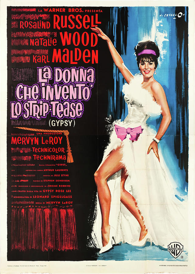 Natalie Wood Mixed Media - Gypsy-2, 1962 - art by Angelo Cesselon by Movie World Posters