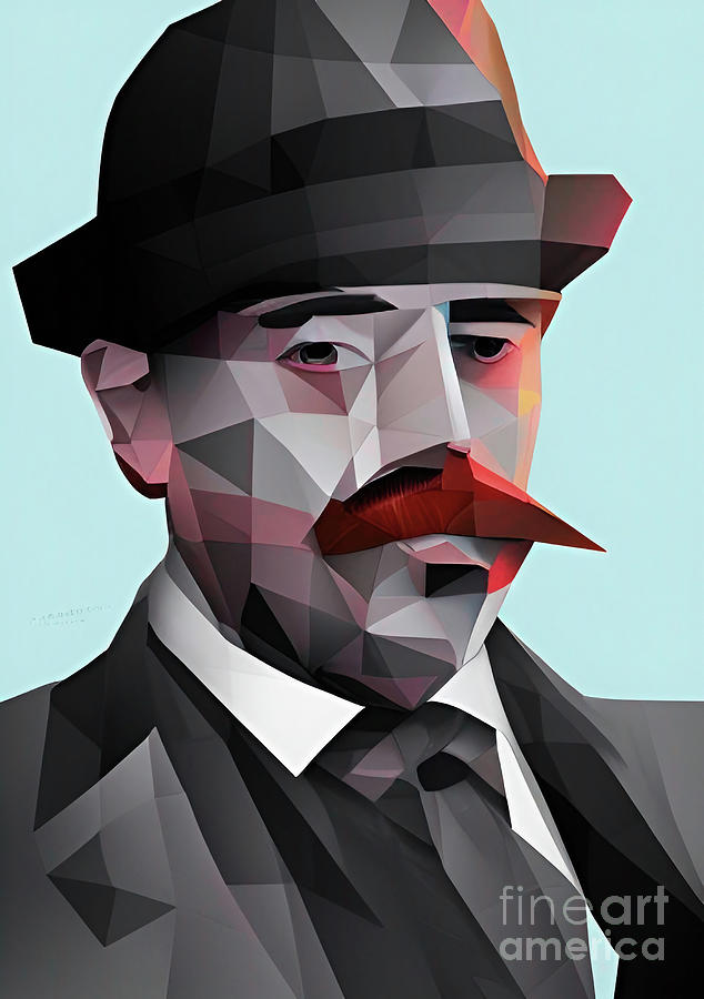 Criminal H H Holmes geometric portrait Digital Art by Christina Fairhead