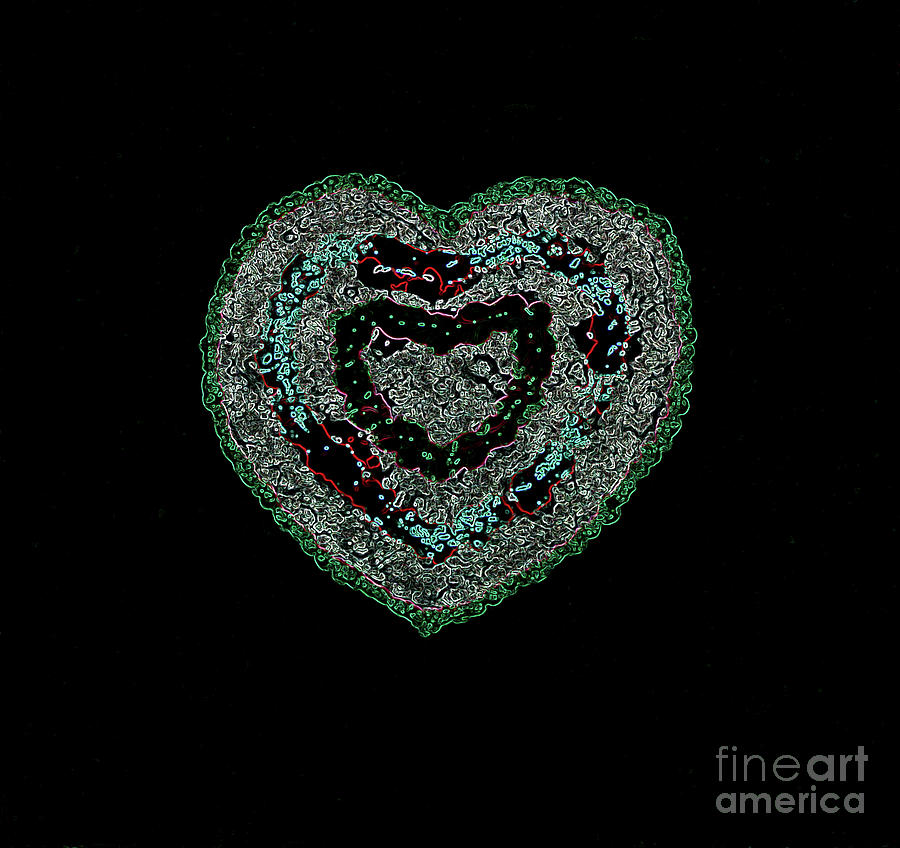 H is for Heart Digital Art by Helena M Langley