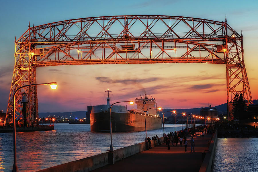 H Lee White Leaves Duluth at Sunset Photograph by Susan Rissi Tregoning