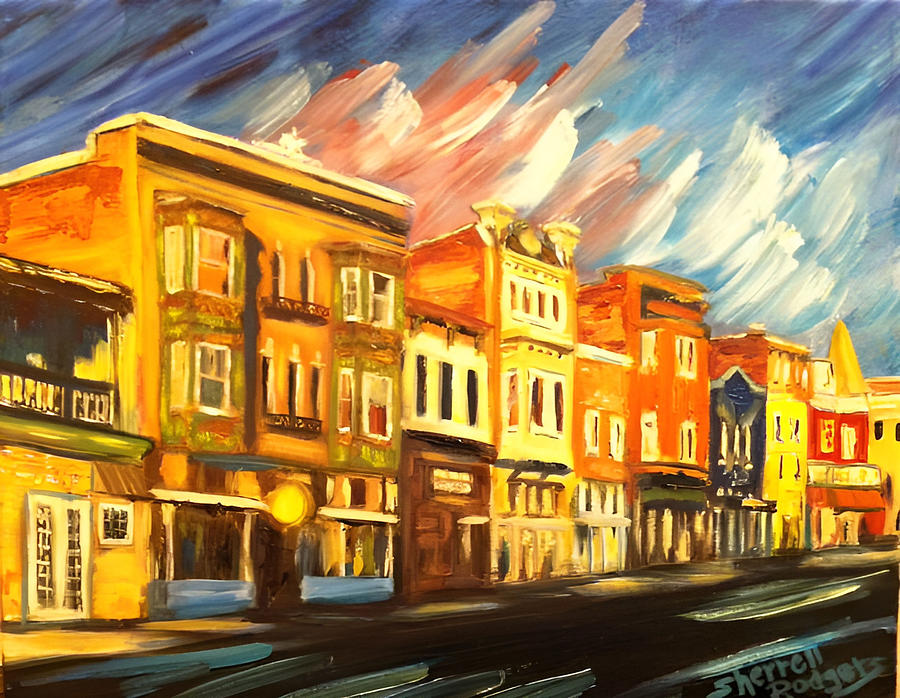 H Street in Washington DC Painting by Sherrell Rodgers