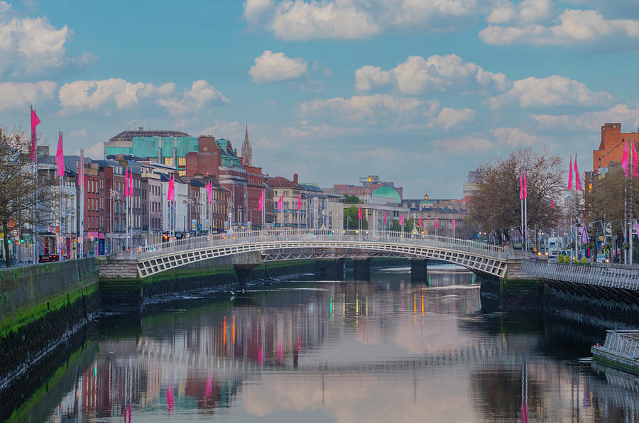 Ha penny Bridge Dublin Ireland over the Liffey Photograph by Bill Cannon