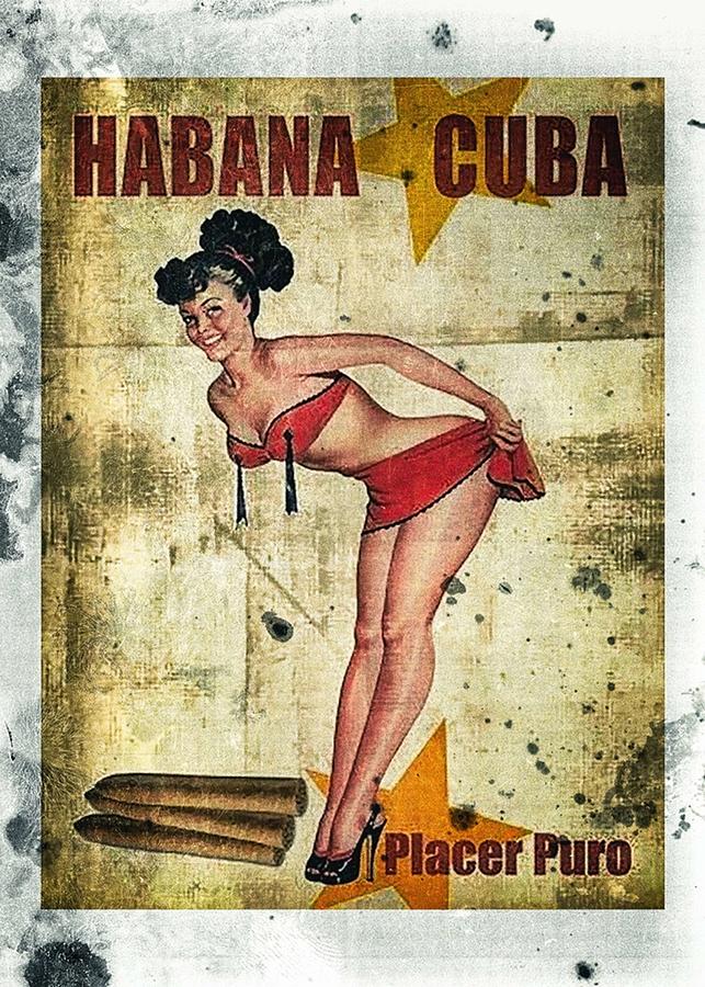 HABANA Cuban Cigar Poster Digital Art By Maria Sanchez Pixels   Habana Cuban Cigar Poster Maria Sanchez 