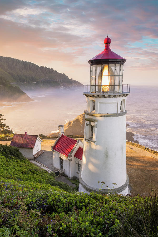 Portland Photograph - Haceta Head Lighthouse at Dawn by Adam Romanowicz