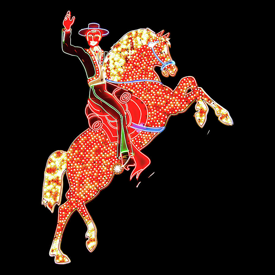 Hacienda Horse and Rider Neon Sign in Las Vegas Photograph by Tatiana Travelways Hacienda Horse and Rider Neon Sign in Las Vegas Photograph by Tatiana Travelways