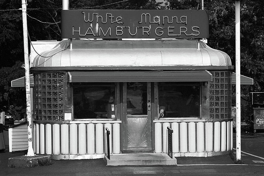 Hackensack, NJ -  Burger Joint 2018 #2 BW Photograph by Frank Romeo