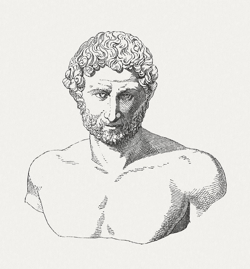Hadrian (76-38 AD), Roman Emperor, wood engraving, published in 1881 Drawing by Zu_09