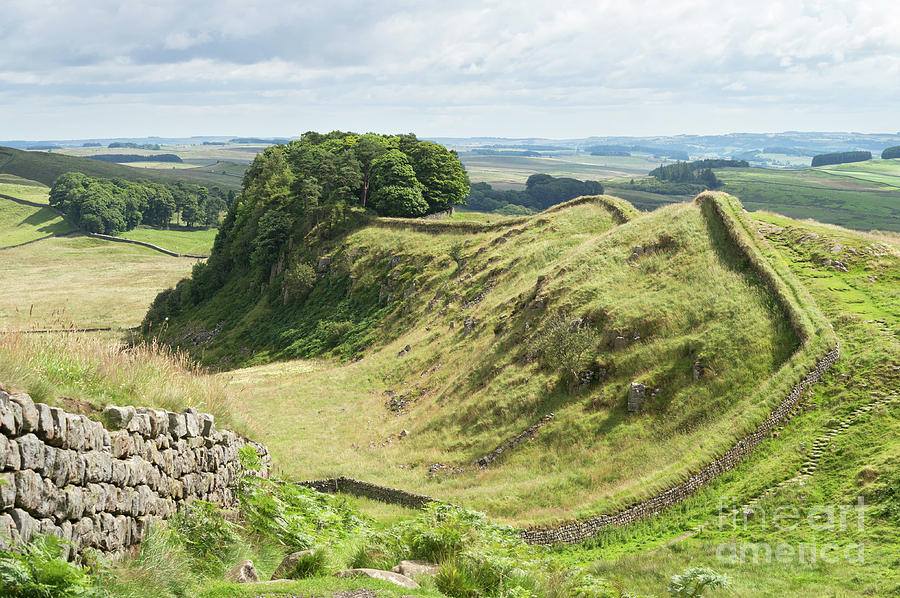 Hadrians Wall at Hotbank crags Photograph by Bryan Attewell