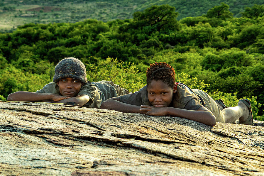 Hadza Boys,Best Friends,Beautiful Smiles  Photograph by Leslie Struxness