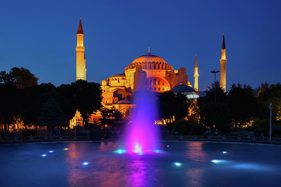 Hagia Sophia at Night in Istanbul Photograph by Artur Bogacki