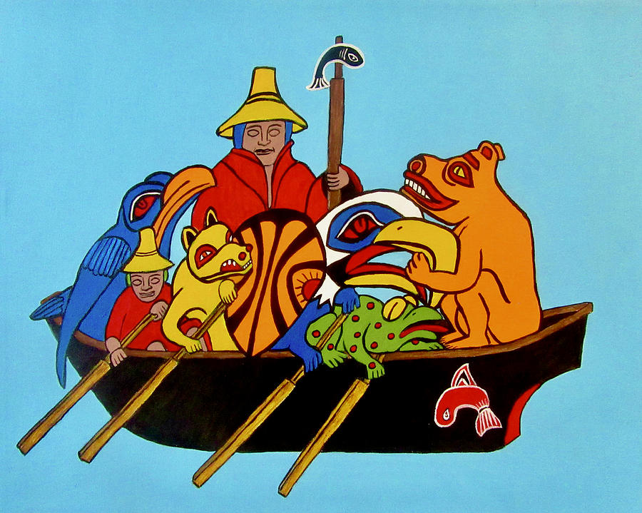 Haida Canoe Painting by Stephanie Moore