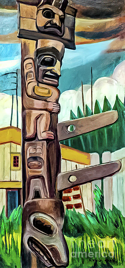Haida Totem by Emily Carr 1928 Painting by Emily Carr