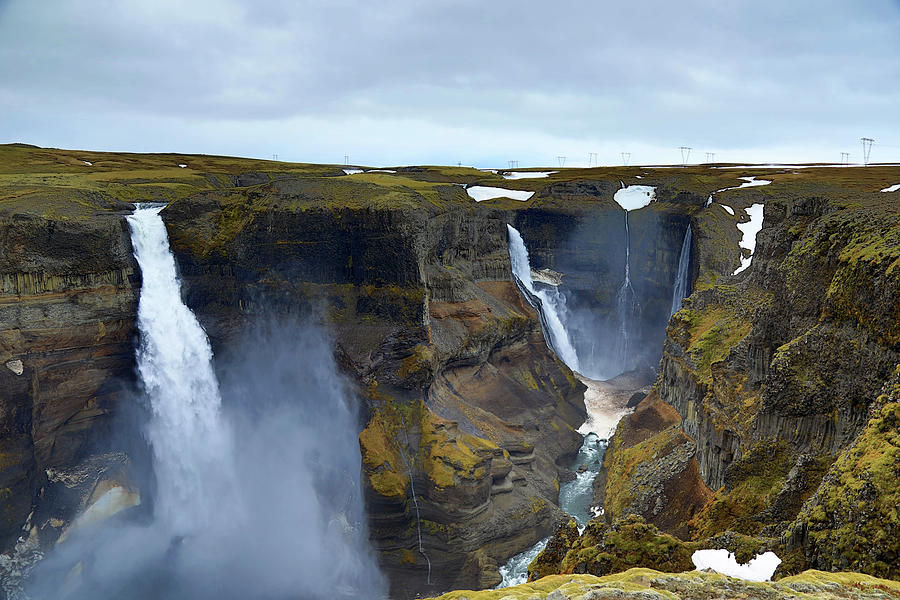 Haifoss and Granni Waterfalls Iceland Photograph by Richard Krebs