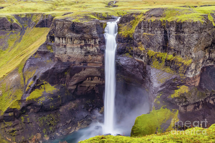 Haifoss waterfall, Iceland Photograph by Lyl Dil Creations