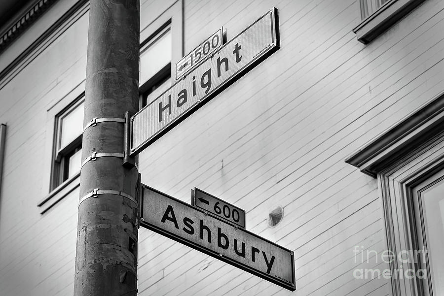 Black And White Photograph - Haight and Ashbury by Jerry Fornarotto