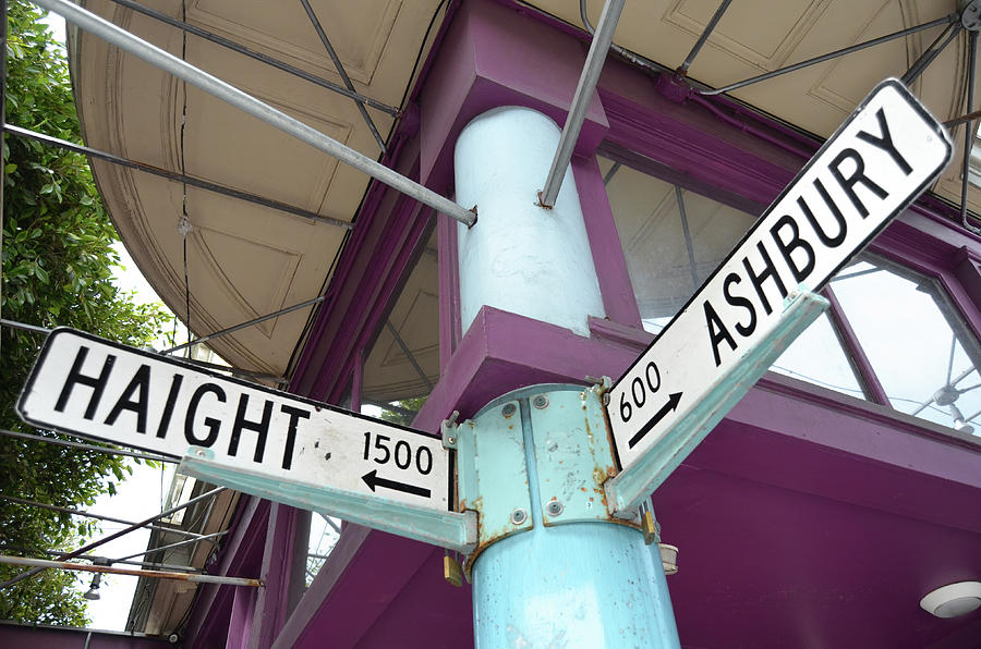 Haight Ashbury Neighborhood Corner Street Signs in San Francisco Photograph by Shawn OBrien