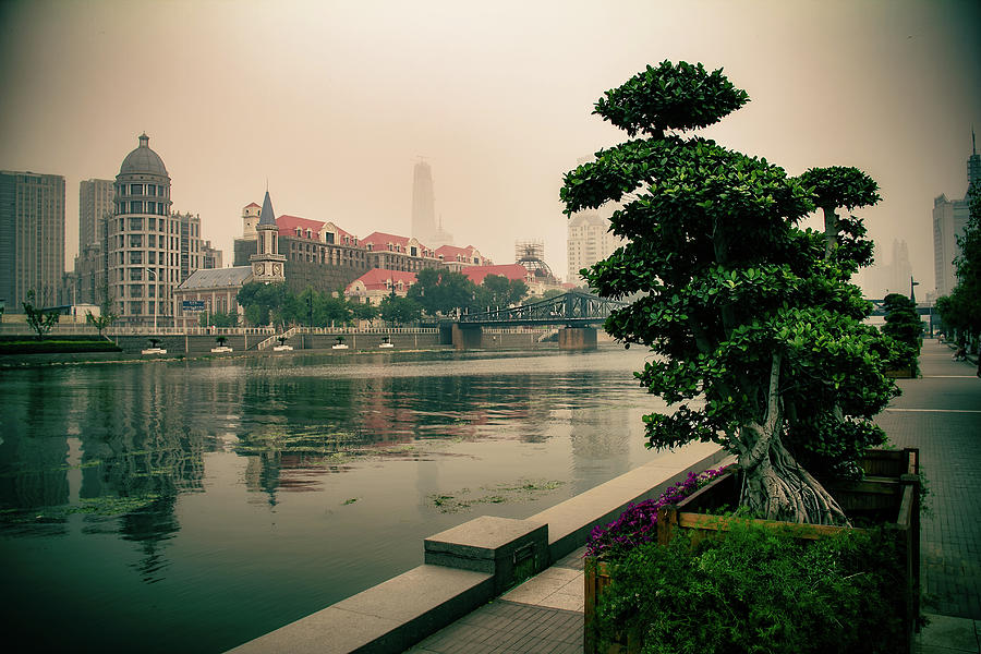 Haihe Melancholy - Summer Mists of Tianjin Photograph by Benoit Bruchez