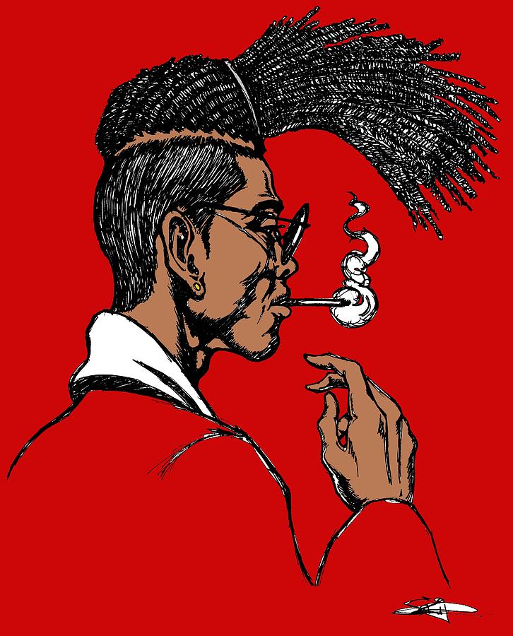 HAIR and SMOKE RED Drawing by SKIP Smith - Fine Art America