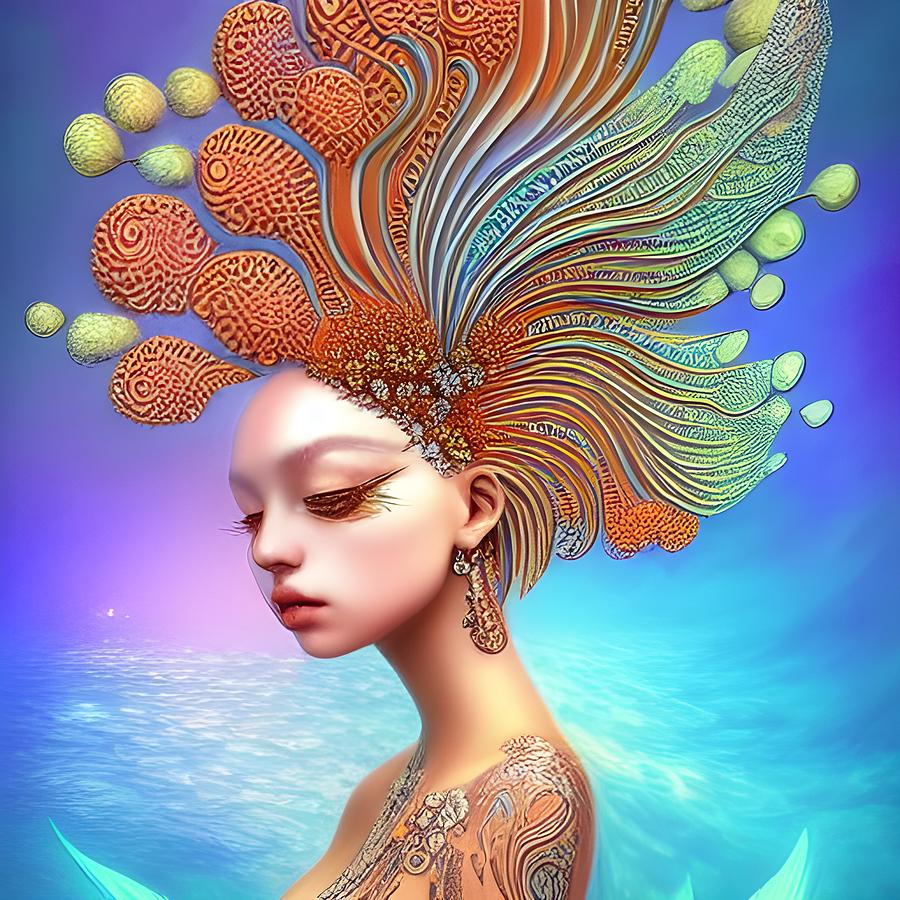 Hair of Coral Digital Art by April Cook