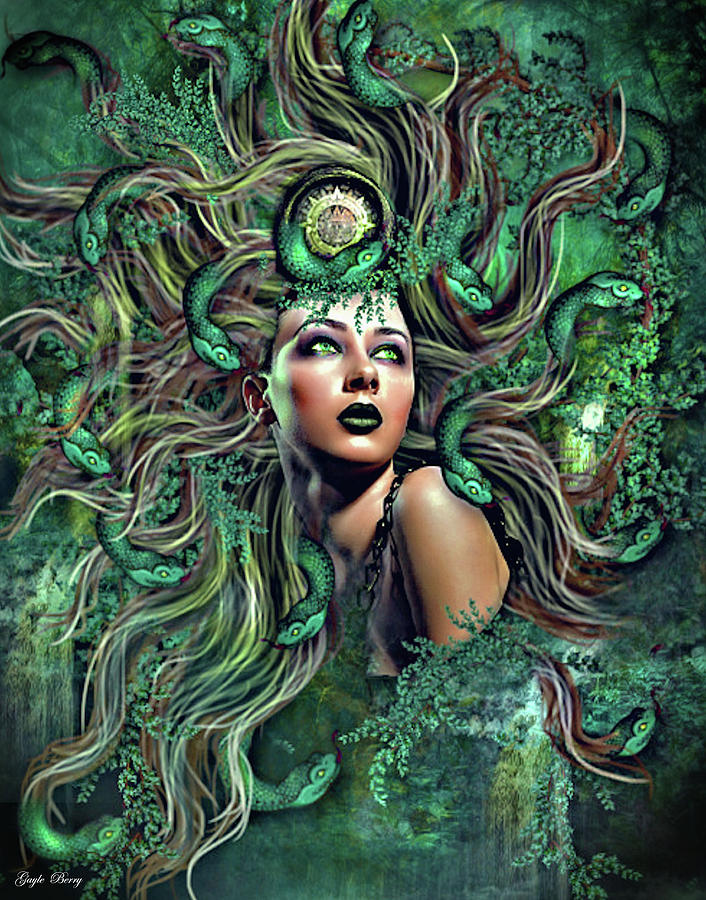 Hair Of Snakes- The Medusa 002 Mixed Media by Gayle Berry - Fine Art ...