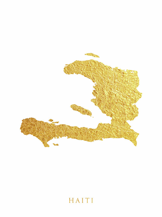 Haiti Gold Map #86 Digital Art by Michael Tompsett - Fine Art America