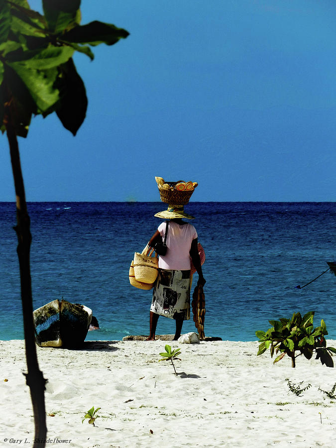 Haiti Lady On The Beach Photograph