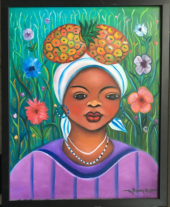 Haitian Woman with Pineapples Painting by Fritzner Alphonse | Pixels