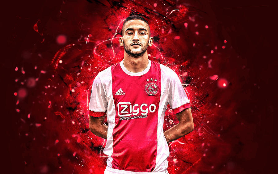 Hakim Ziyech close-up Ajax FC soccer football stars Ziyech moroccan ...