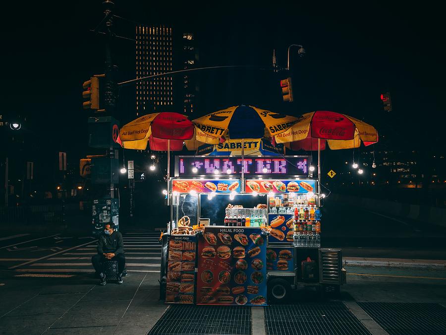 New York City Photograph - Halal Cart, Fidi by Jon Bilous