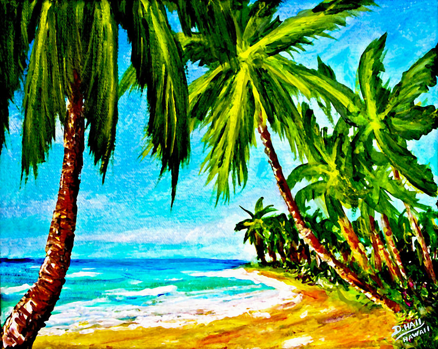Beach Painting - Haleiwa Beach #369 by Donald K Hall