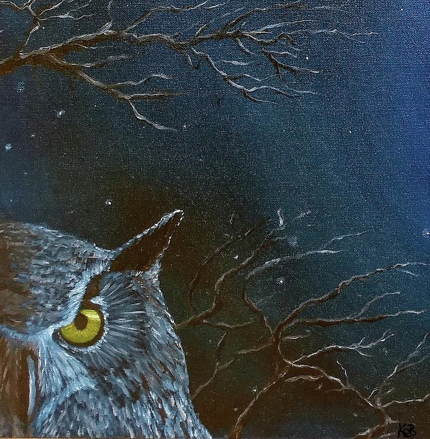 Half an Owl and a Painting  Painting by Kevin Daly