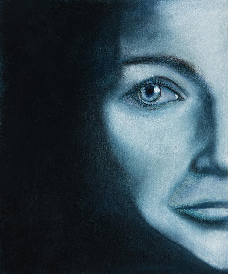 Half Blue Painting by Layne Hardcastle Pixels