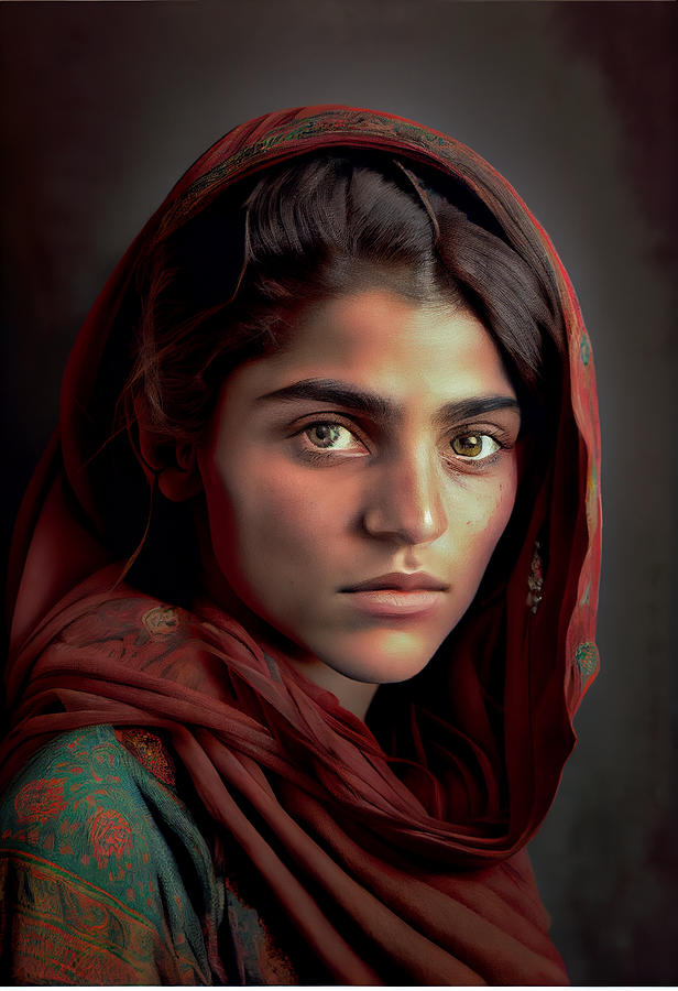 half body portrait of beautiful Kurdish young by Asar Studios Painting ...