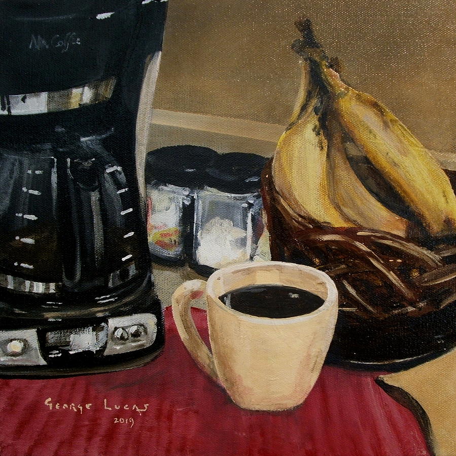 Half Decaf and a Banana Painting by George Lucas