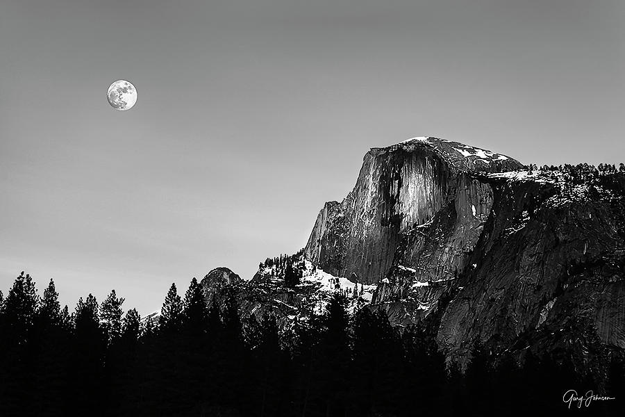 Half Dome in Black and White Photograph by Gary Johnson