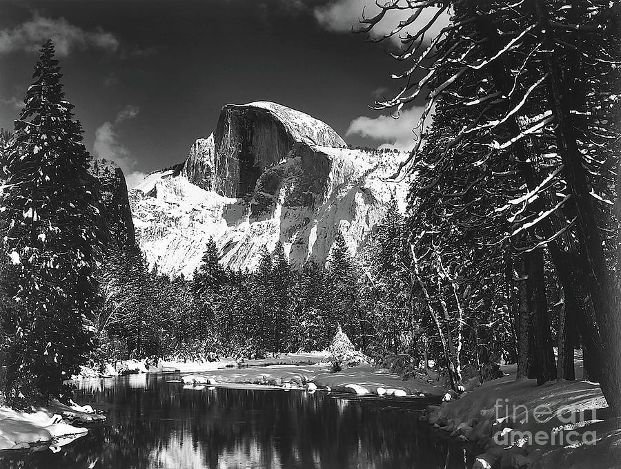 Landscape Photograph - Half Dome Merced Winter Yosemite National Park, California by Ansel Adams