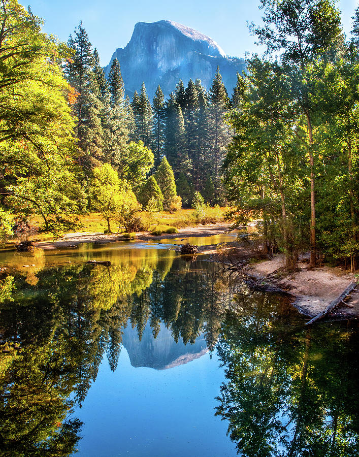 Half Dome Reflection Photograph by Neal Ortenberg
