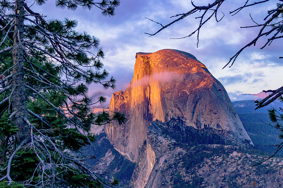 Half Dome Sunset Framed Photograph by David Fountain