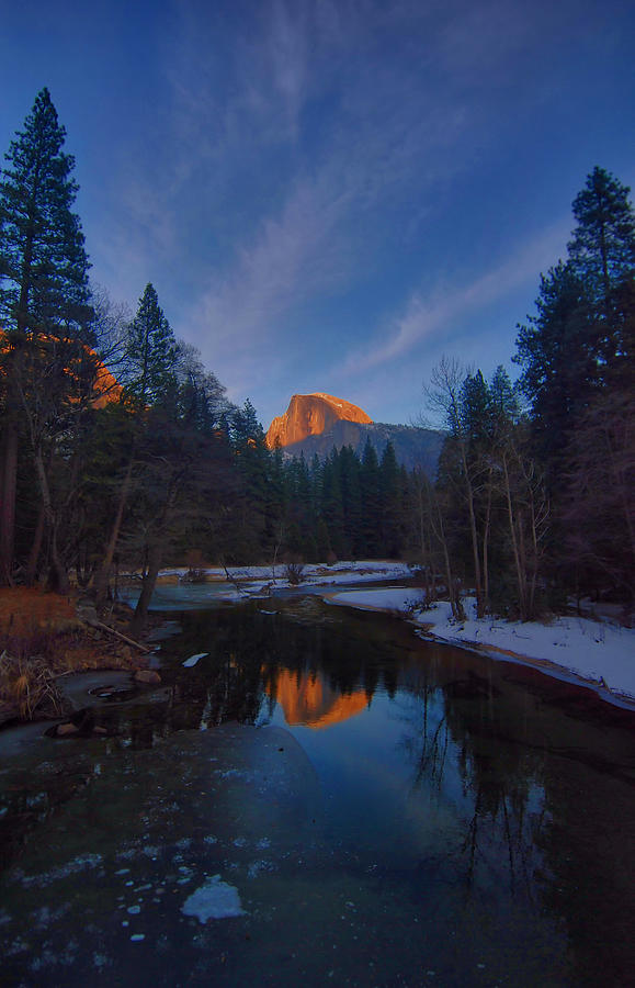 Half Dome Sunset Reflections Photograph by Stephen Vecchiotti