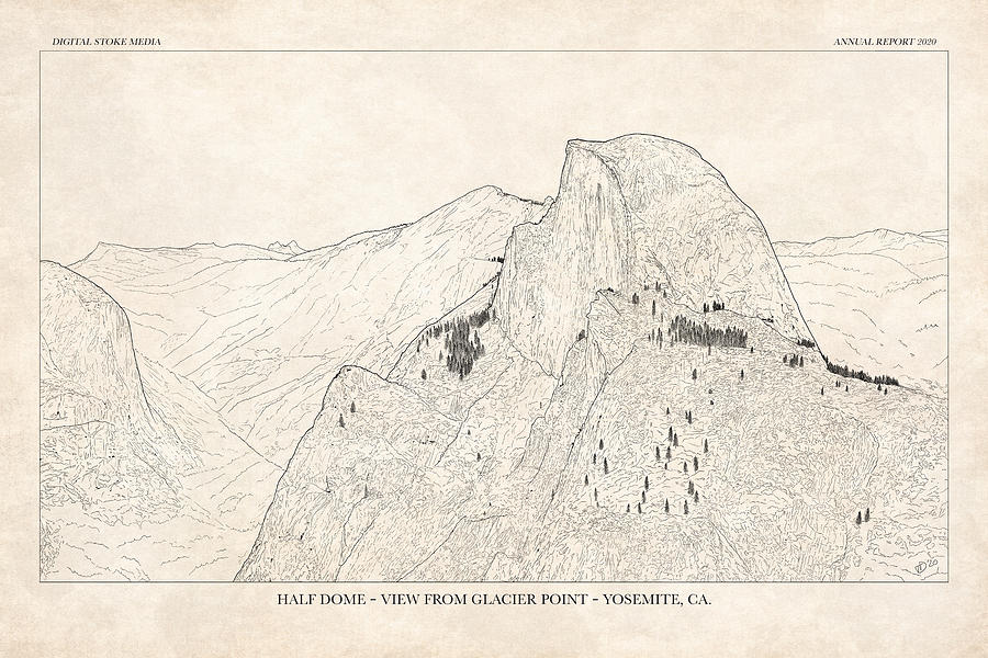 Half Dome View From Glacier Point Yosemite Drawing by Ted Distel