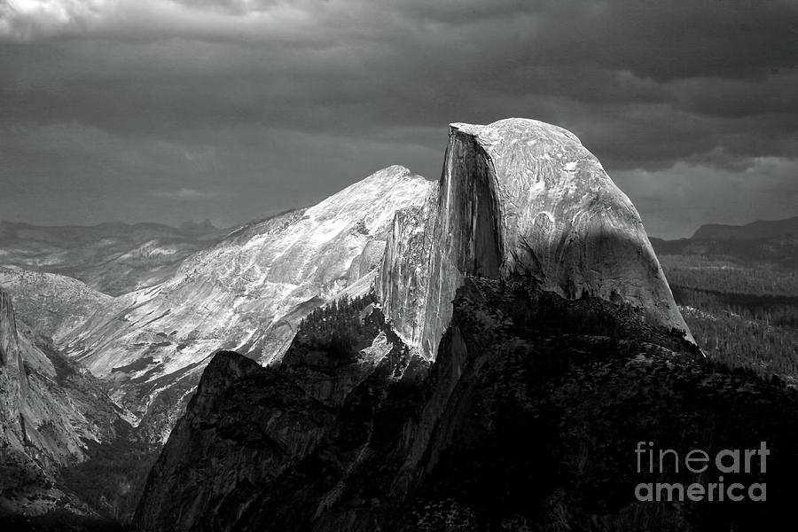 Half Dome Yosemite Award Winner BW Photograph by Chuck Kuhn
