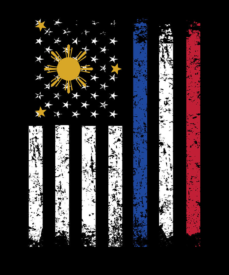 Half Filipino Half American Flag Philippines Usa Digital Art By Madeby Jsrg