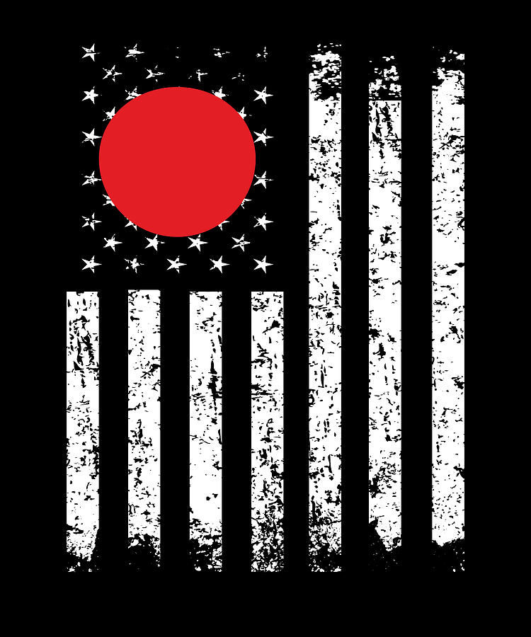 Half Japanese Half American Flag Japan USA Flag Digital Art by Madeby ...