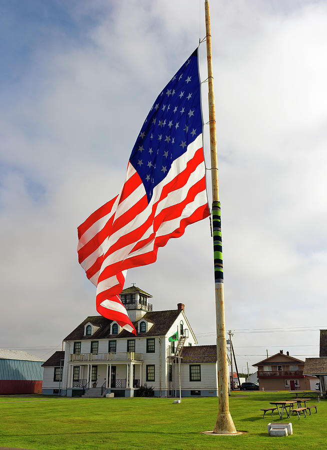 Half Mast at the  Westport Maritime Museum Photograph by Gary Langley