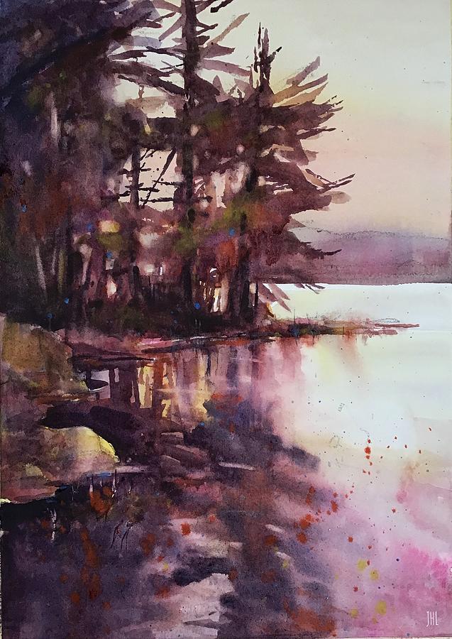 Half Moon Sunset Painting by Judith Levins