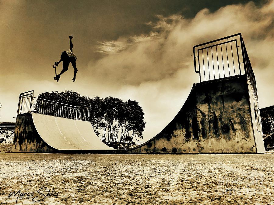 Street Park Half-pipe Jump  Photograph by Marco Sales