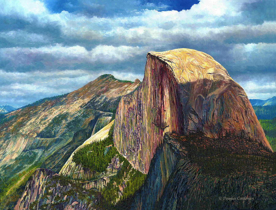 Halfdome Afternoon Painting by Douglas Castleman